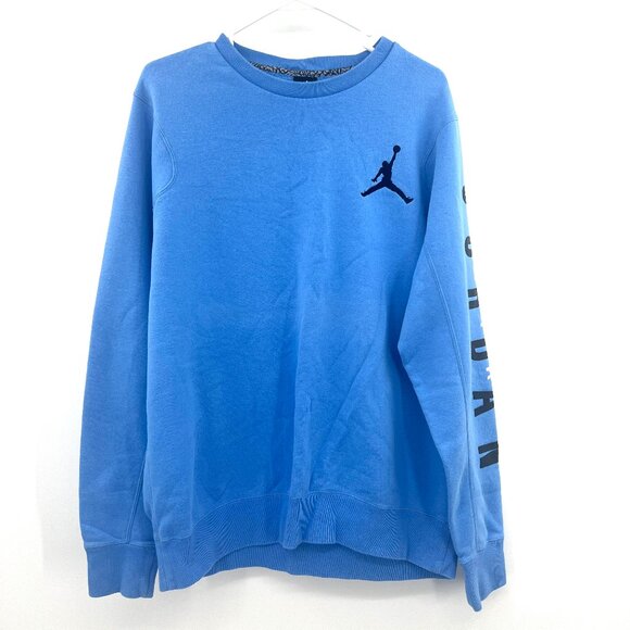 Nike Air Jordan Flight Classic Crew Fleece Sweatshirt Blue Men's XL - Picture 1 of 7